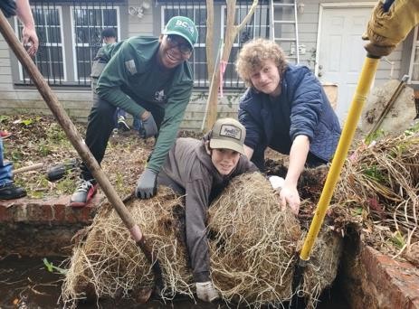 Eagle Scout project in the food pantry garden